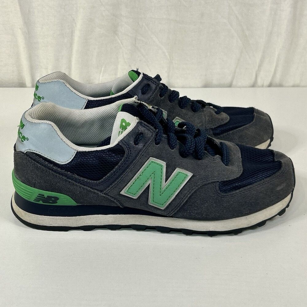 New Balance 574 Core Blue /Green Suede Sneakers Shoe Women’s Size 8.5